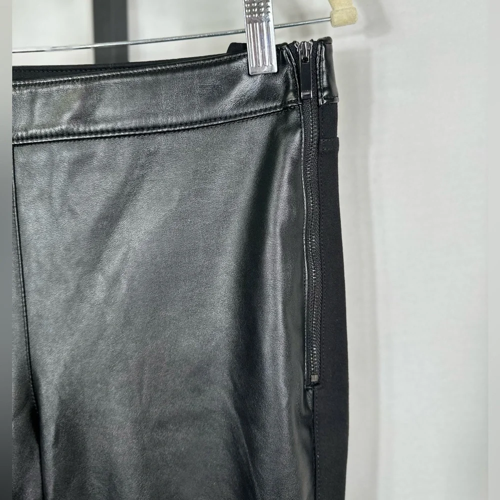 White House Black Market Vegan Leather Front Leggings Size 8 Long- LIKE NEW